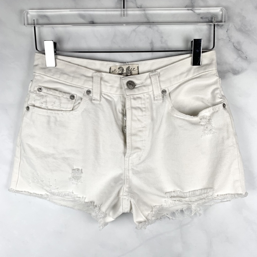 Free People High-Rise Button Fly Cutoff Shorts 26